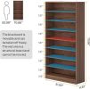 Freestanding 8-Shelf Shoe Rack for Closet Shelving Unit in Brown Wood Finish