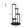 5-Tier Indoor Plant Stand with Black Metal Frame and Brown Wood Finish Shelves