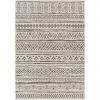 5 ft. x 8 ft. Black Off-White Chevron Coastal Boho Style Indoor Outdoor Area Rug