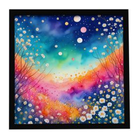 Colorful Gypsophila Framed Metal Print Bathroom, Kitchen, Office, Home Decor Wall Art Ready to Hang, Square, 8X8